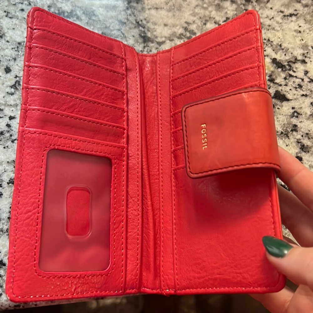 Fossil orange wallet